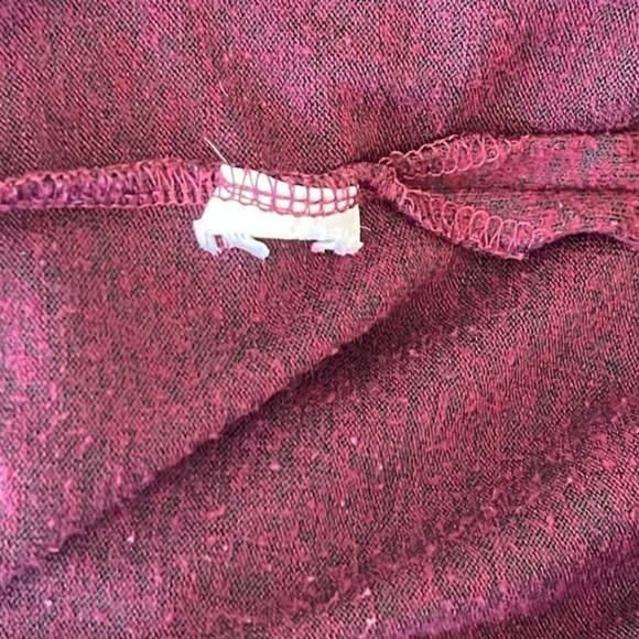 Lucky Brand Cloud Soft Jersey Knit Heathered Wine Oversized V-neck Tunic Sweater - Picture 14 of 16